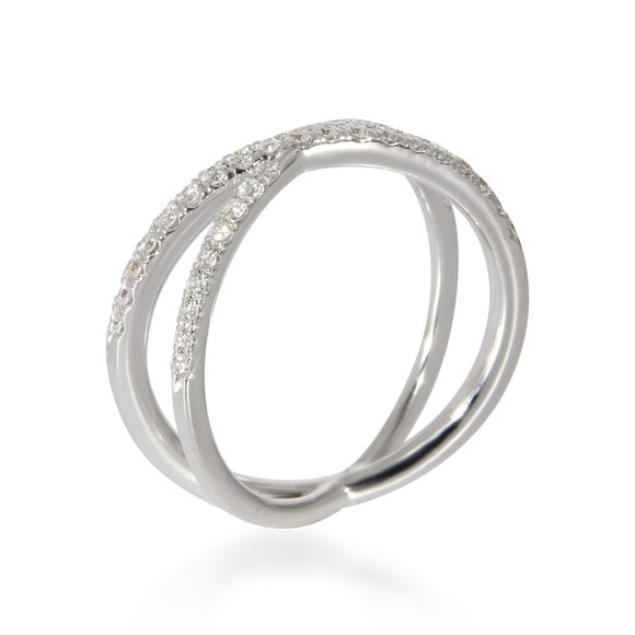 Roberto Coin Crossover X Diamond Ring in 18k White Gold 0.29 CTW - Picture 4 of 5